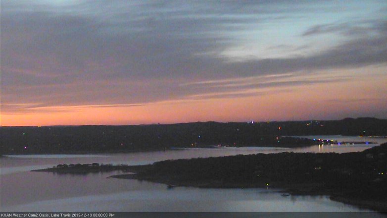 Lake Travis webcam, December 13, 2019 6:00 PM CT
