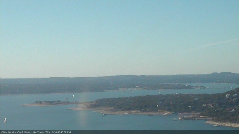 Lake Travis webcam, December 14, 2019 3:45 PM CT
