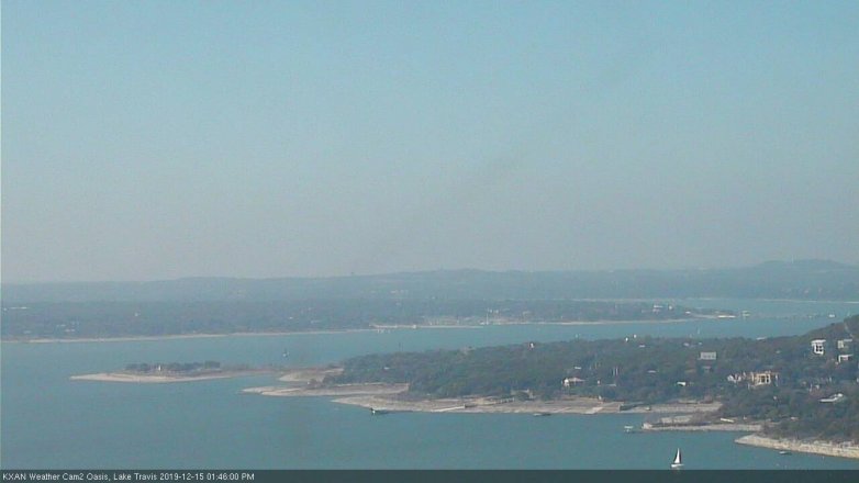 Lake Travis webcam, December 15, 2019 1:45 PM CT