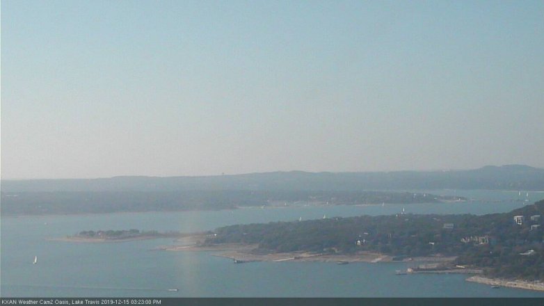 Lake Travis webcam, December 15, 2019 3:25 PM CT