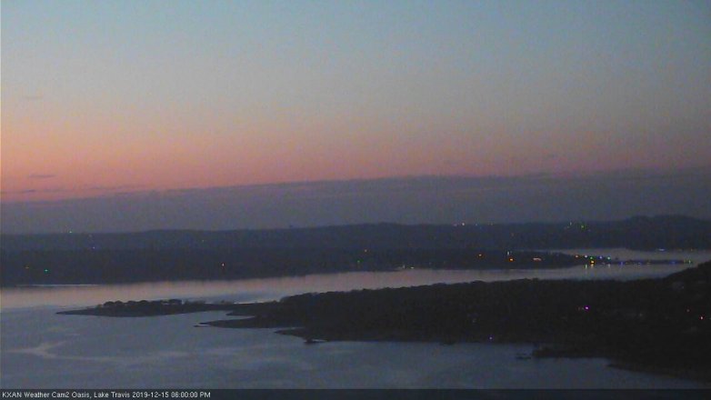 Lake Travis webcam, December 15, 2019 6:00 PM CT