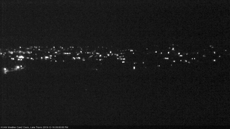 Lake Travis webcam, December 16, 2019 9:00 PM CT