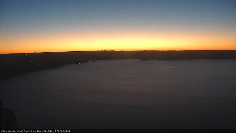 Lake Travis webcam, December 17, 2019 6:00 PM CT