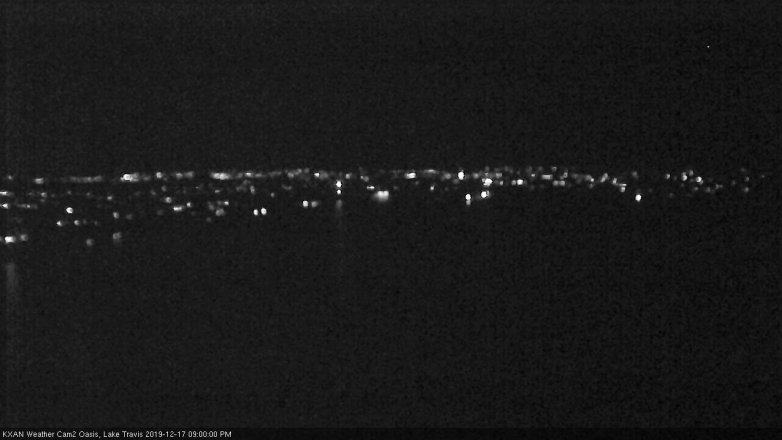 Lake Travis webcam, December 17, 2019 9:00 PM CT