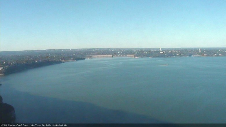 Lake Travis webcam, December 18, 2019 9:00 AM CT