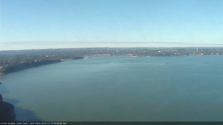 Lake Travis webcam, December 18, 2019 9:45 AM CT