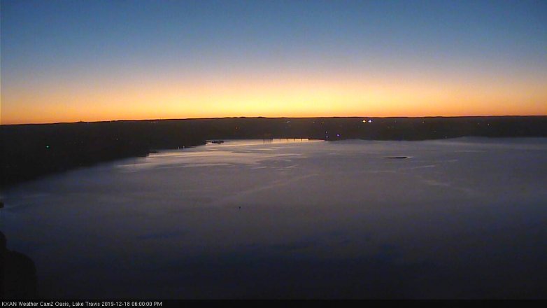 Lake Travis webcam, December 18, 2019 6:00 PM CT