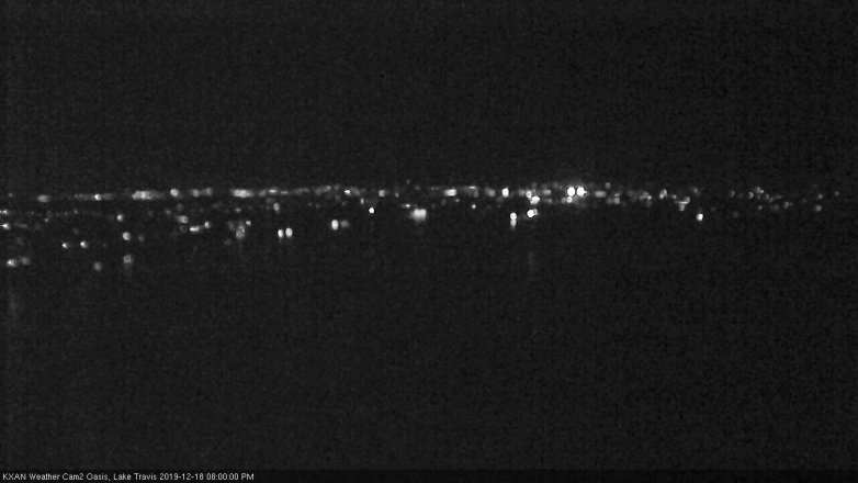 Lake Travis webcam, December 18, 2019 8:00 PM CT