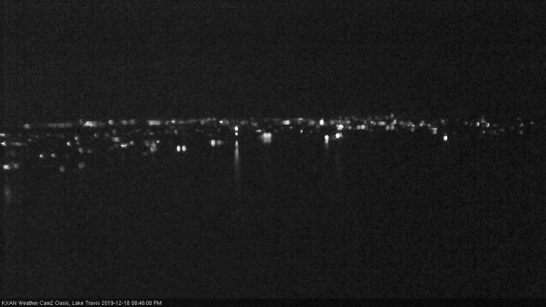 Lake Travis webcam, December 18, 2019 8:45 PM CT