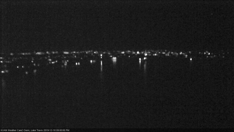 Lake Travis webcam, December 18, 2019 9:00 PM CT