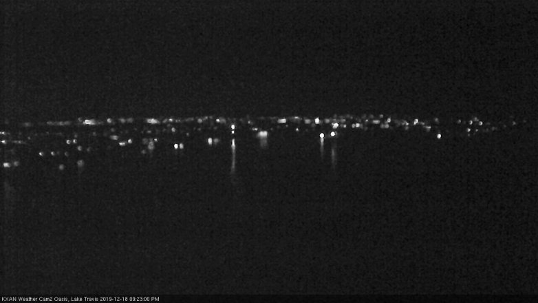 Lake Travis webcam, December 18, 2019 9:25 PM CT
