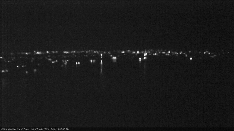Lake Travis webcam, December 18, 2019 10:00 PM CT