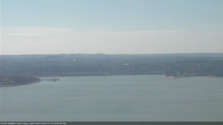 Lake Travis webcam, December 19, 2019 2:00 PM CT