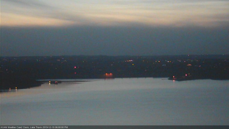 Lake Travis webcam, December 19, 2019 6:00 PM CT