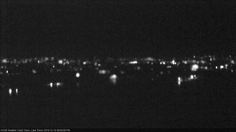 Lake Travis webcam, December 19, 2019 9:00 PM CT