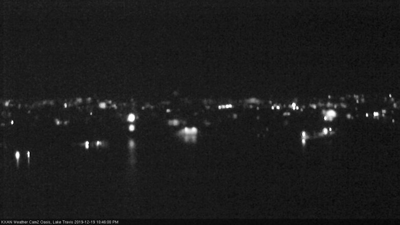 Lake Travis webcam, December 19, 2019 10:45 PM CT