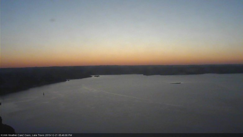 Lake Travis webcam, December 21, 2019 5:45 PM CT