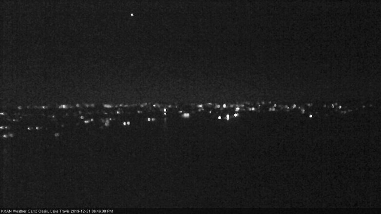 Lake Travis webcam, December 21, 2019 6:45 PM CT