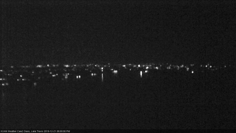 Lake Travis webcam, December 21, 2019 8:00 PM CT