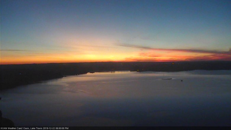 Lake Travis webcam, December 22, 2019 6:00 PM CT