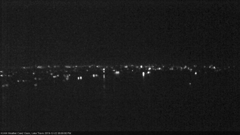 Lake Travis webcam, December 22, 2019 9:00 PM CT