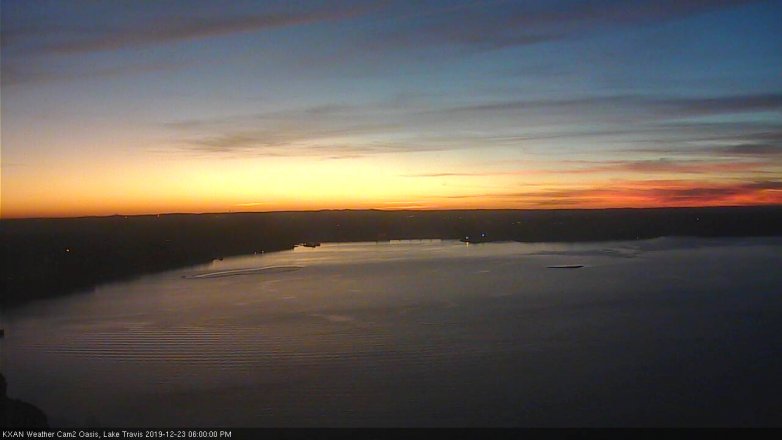 Lake Travis webcam, December 23, 2019 6:00 PM CT