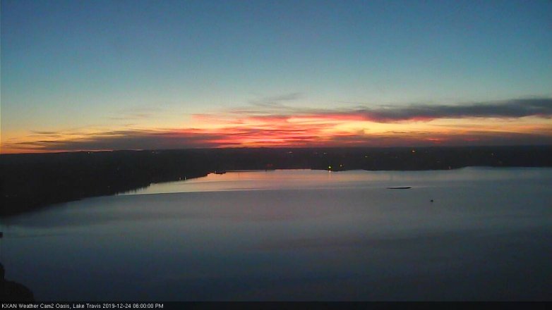 Lake Travis webcam, December 24, 2019 6:00 PM CT