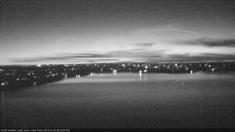 Lake Travis webcam, December 24, 2019 6:25 PM CT
