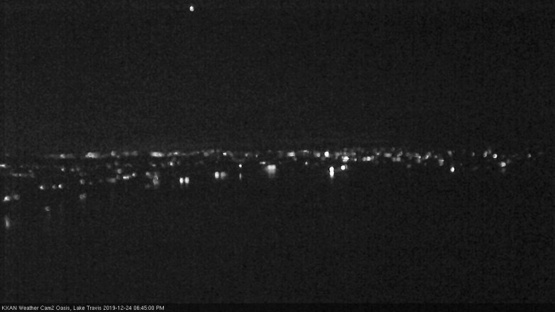 Lake Travis webcam, December 24, 2019 6:45 PM CT