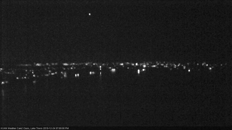 Lake Travis webcam, December 24, 2019 7:00 PM CT