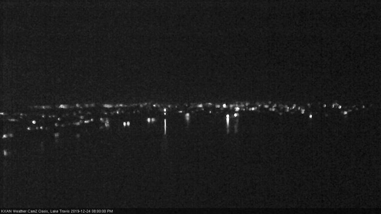 Lake Travis webcam, December 24, 2019 8:00 PM CT