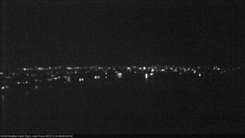 Lake Travis webcam, December 24, 2019 8:45 PM CT