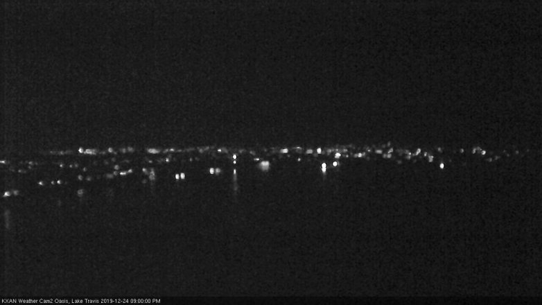 Lake Travis webcam, December 24, 2019 9:00 PM CT
