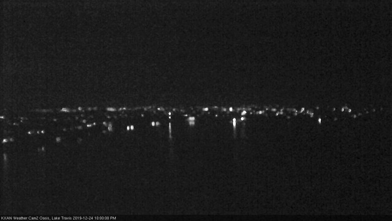 Lake Travis webcam, December 24, 2019 10:00 PM CT