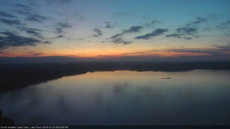 Lake Travis webcam, December 25, 2019 6:00 PM CT