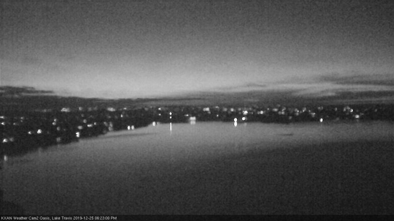 Lake Travis webcam, December 25, 2019 6:25 PM CT
