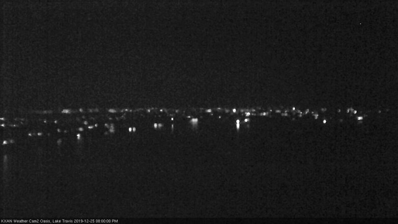 Lake Travis webcam, December 25, 2019 8:00 PM CT