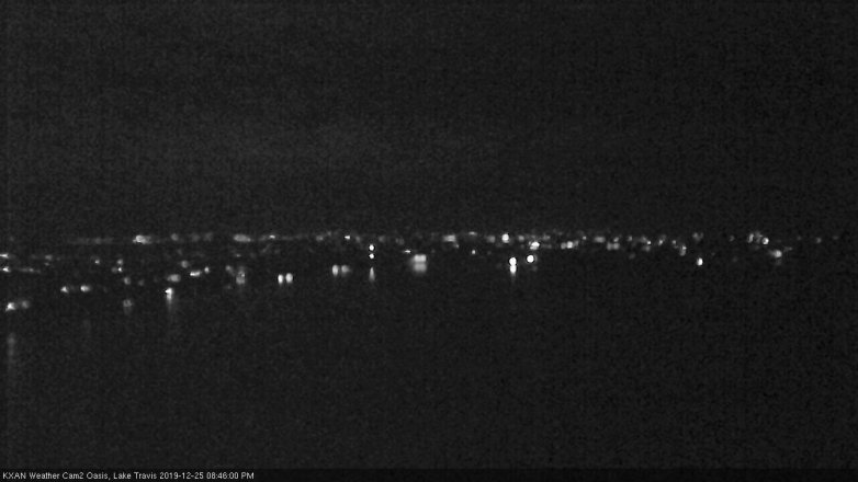 Lake Travis webcam, December 25, 2019 8:45 PM CT