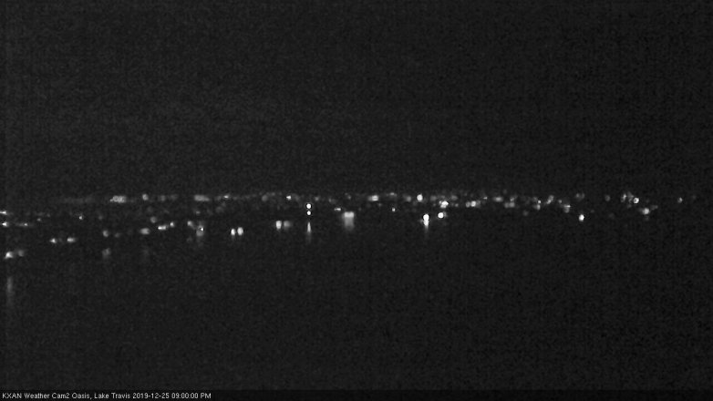 Lake Travis webcam, December 25, 2019 9:00 PM CT