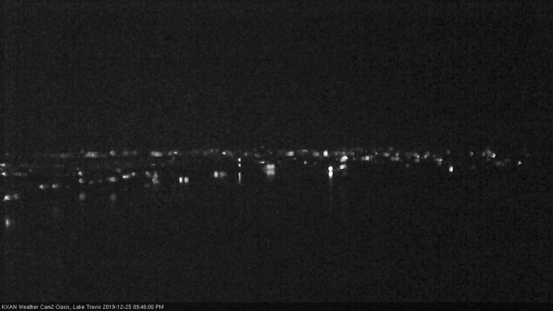 Lake Travis webcam, December 25, 2019 9:45 PM CT