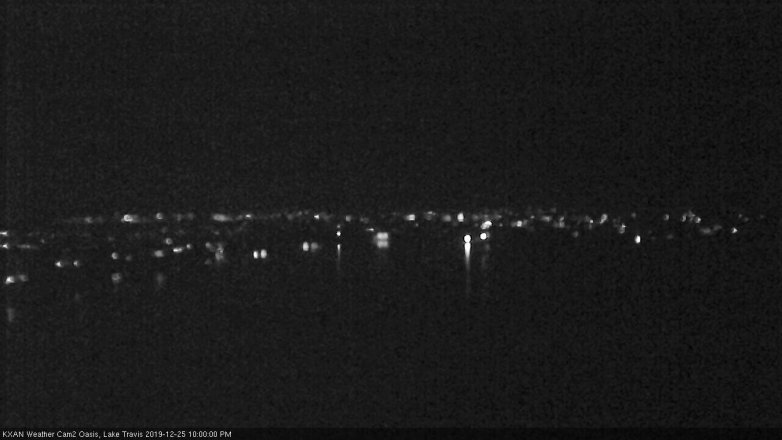 Lake Travis webcam, December 25, 2019 10:00 PM CT