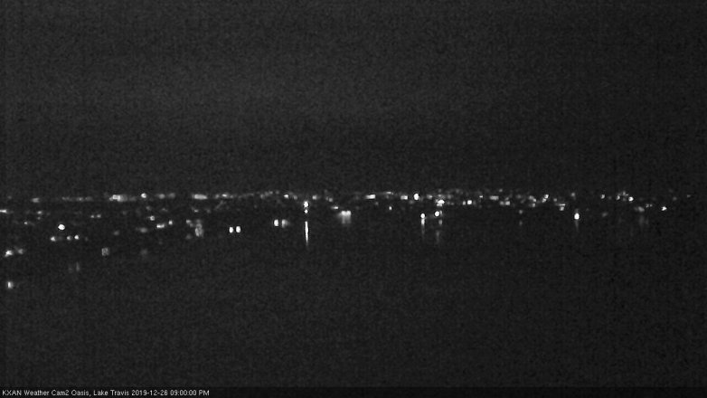 Lake Travis webcam, December 26, 2019 9:00 PM CT