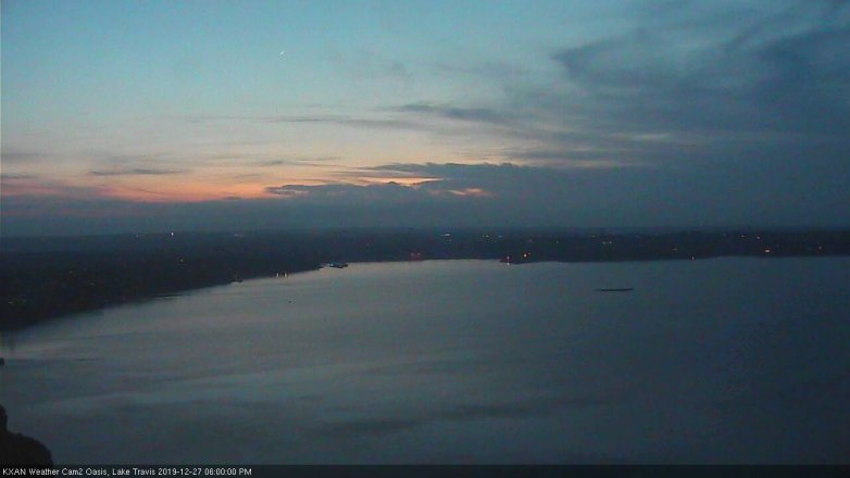 Lake Travis webcam, December 27, 2019 6:00 PM CT