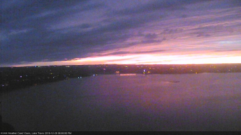 Lake Travis webcam, December 28, 2019 6:00 PM CT
