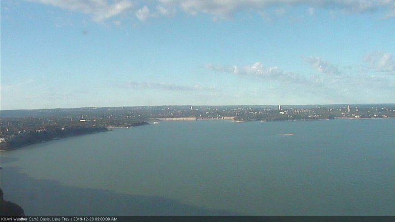 Lake Travis webcam, December 29, 2019 9:00 AM CT