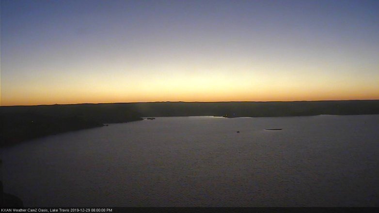 Lake Travis webcam, December 29, 2019 6:00 PM CT