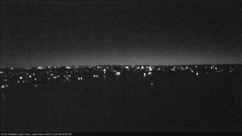 Lake Travis webcam, December 29, 2019 6:45 PM CT