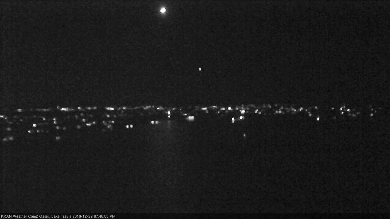 Lake Travis webcam, December 29, 2019 7:45 PM CT