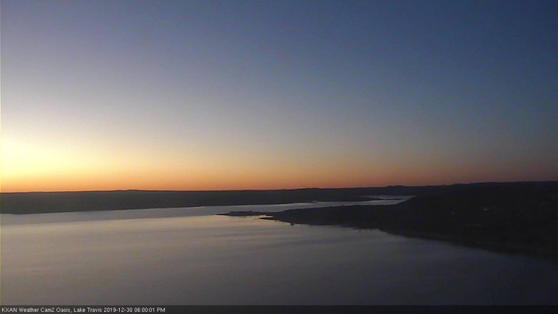 Lake Travis webcam, December 30, 2019 6:00 PM CT