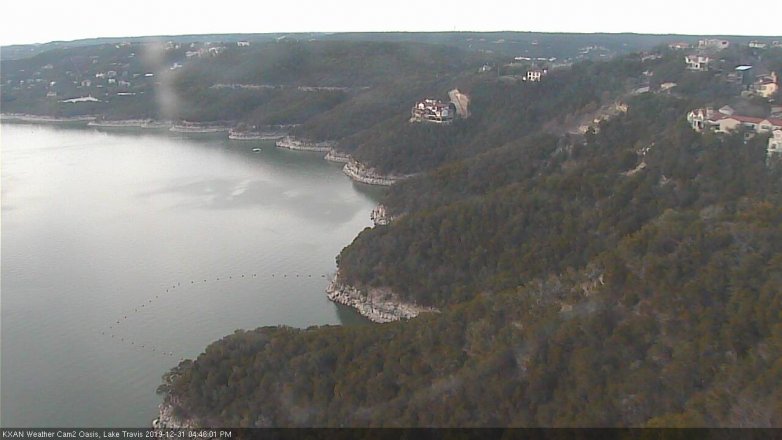 Lake Travis webcam, December 31, 2019 4:45 PM CT